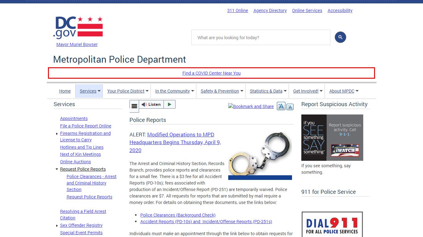 Police Reports | mpdc - Washington, D.C.
